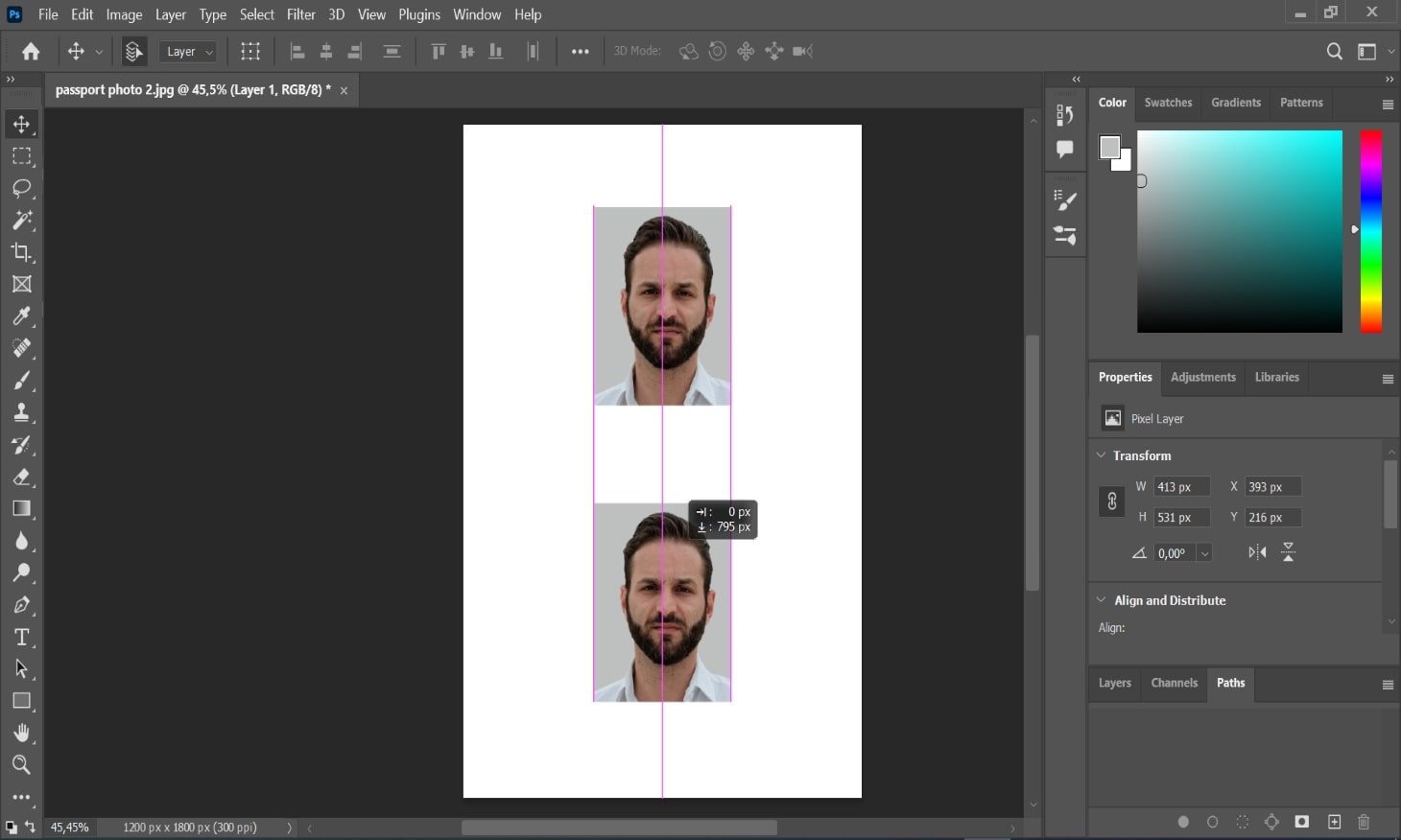 how to photoshop passport picture