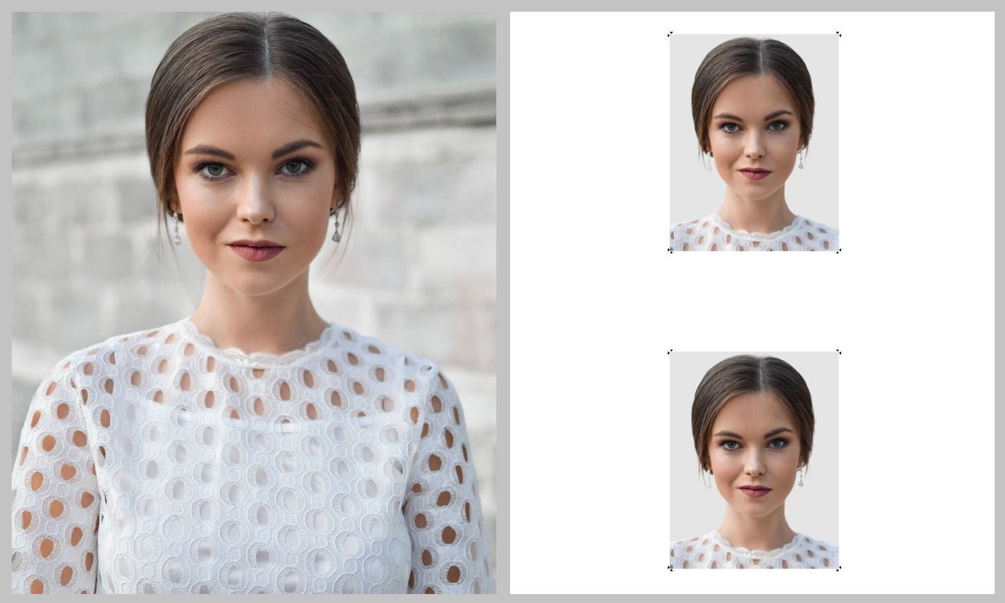 template to cut passport photo from