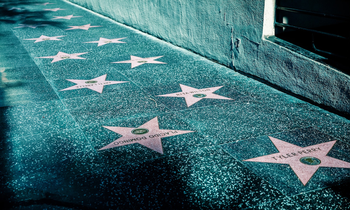 hollywood boulevard stars with names of celebrities on them