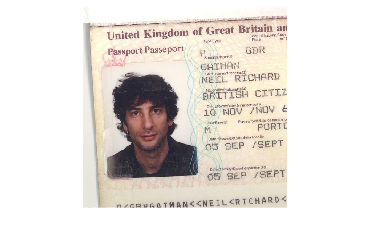 the British passport photo of the writer