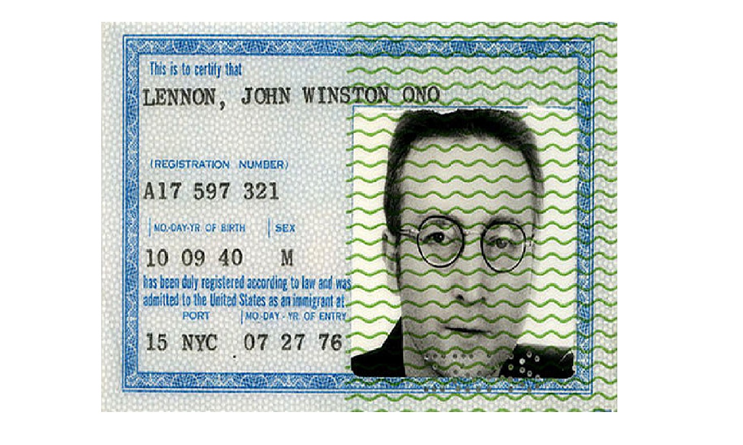 the green card of the Beatles' guitarist