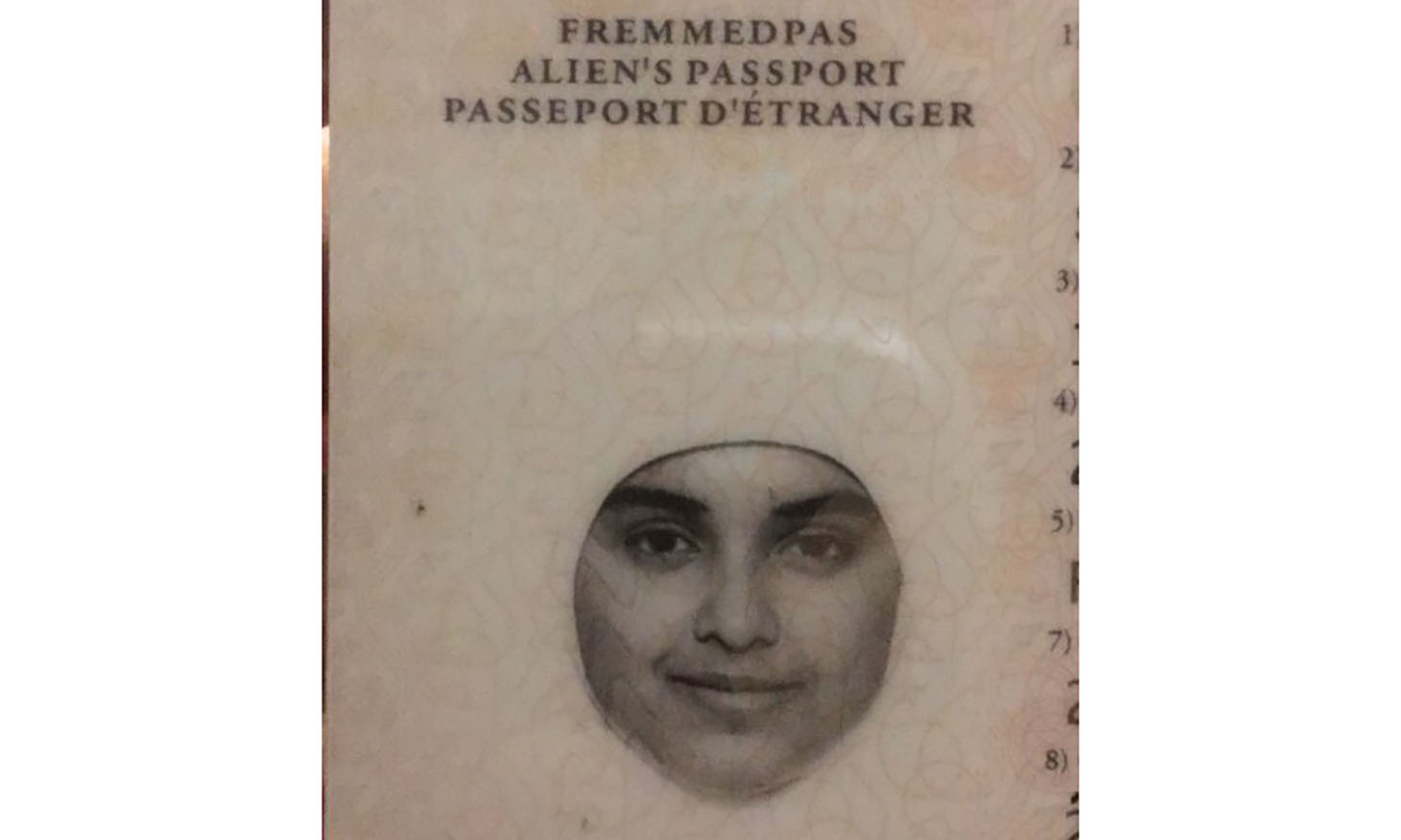 passport photo with a way too clear background