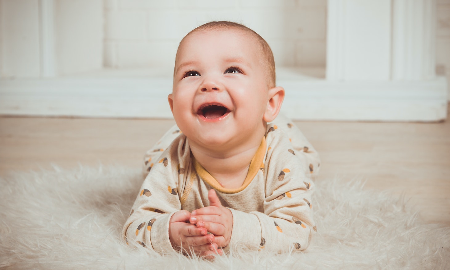 infant with a happy and tranquil expression