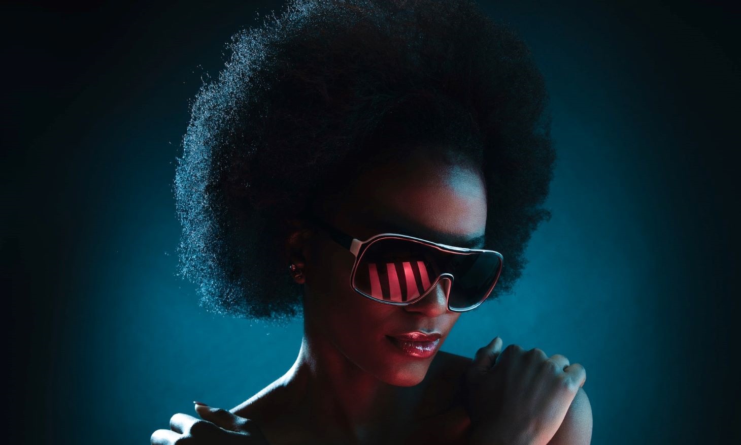 woman sporting a large afro