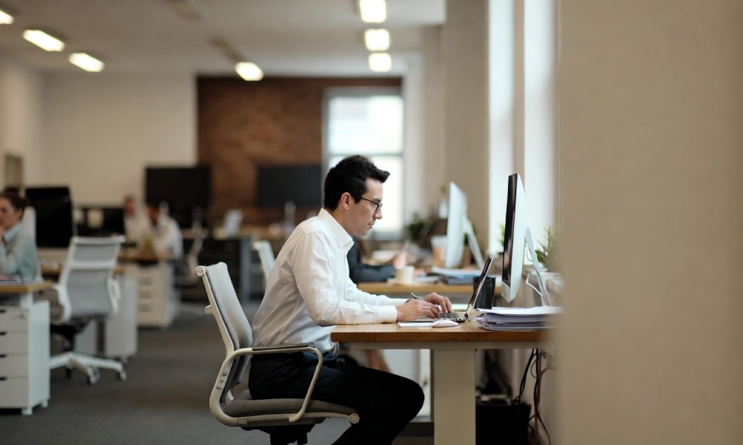 person working in the UK office environment